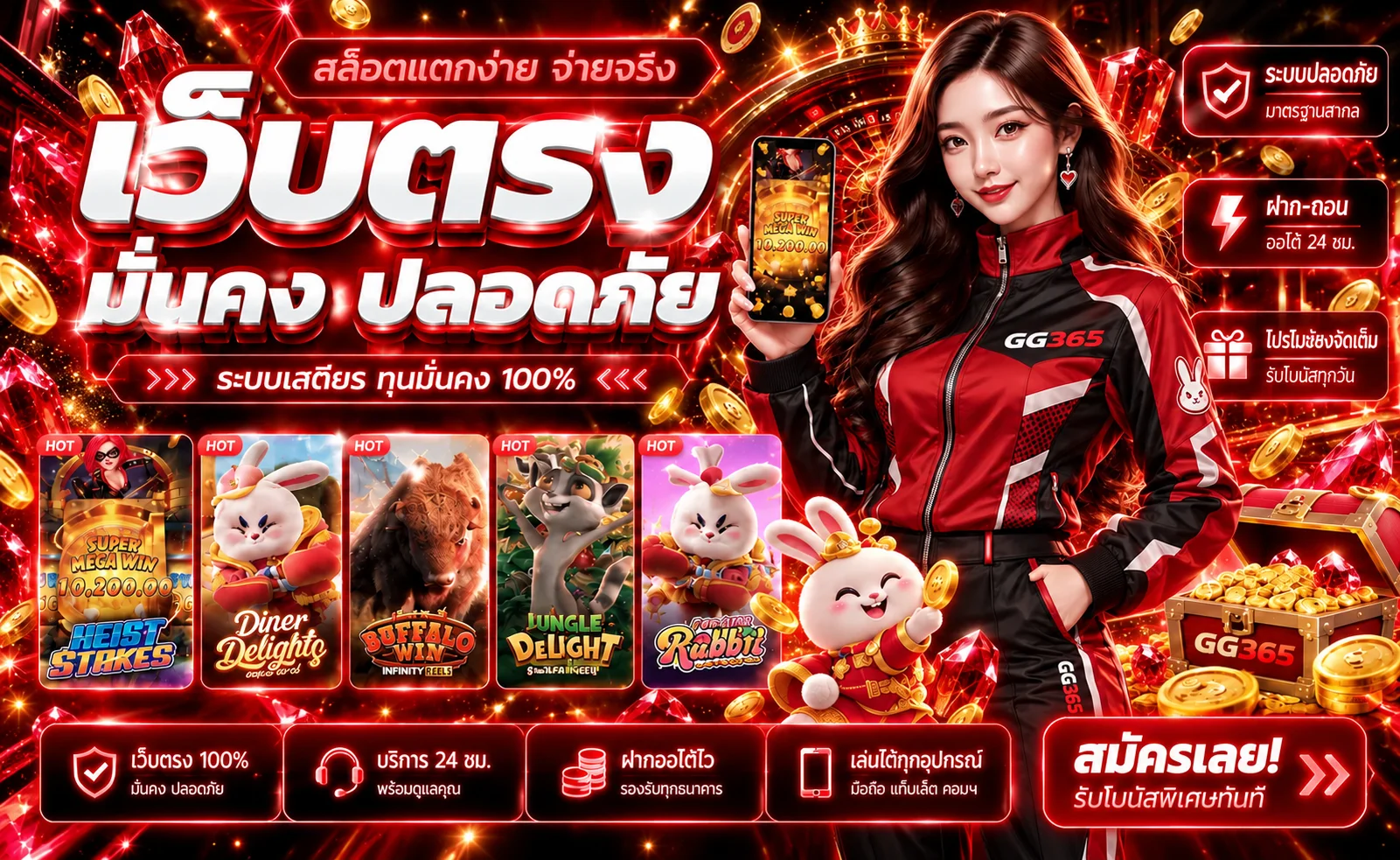 GG365 สล็อตเว็บตรงพร้อมเกม PG บนมือถือ